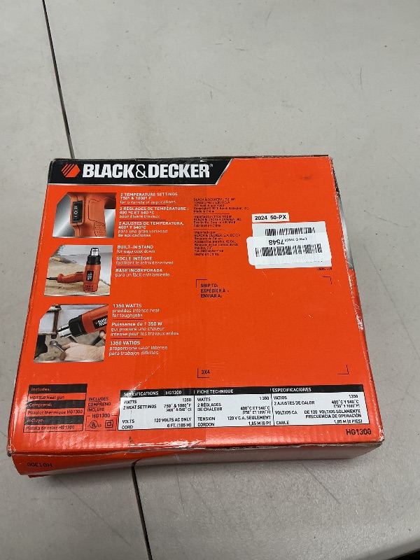 Photo 1 of Black & Decker Power Tools HG1300 Dual Temperature Heat Gun