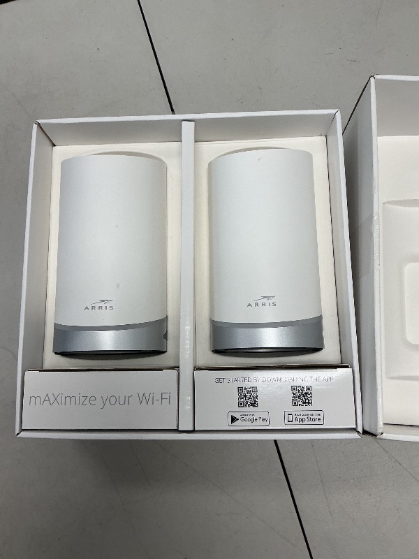 Photo 1 of ARRIS Surfboard mAX W121 Tri-Band Mesh WiFi 6 System, AX6600 Speeds up to 6.6 Gbps, Coverage 5,500 sq ft, Alexa Support