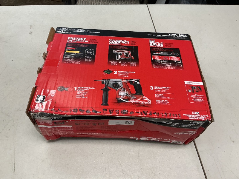 Photo 1 of Rotary Hammer,for Milwaukee 2908-20 M18 FUEL 18V 5/8" SDS Plus Rotary Hammer - Bare Tool