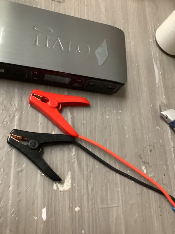Photo 1 of HALO Bolt Air 58830 Portable Car Battery Jump Starter | 100 PSI Air Compressor, 58.8Wh USB Power Bank, Emergency Floodlight & Charger, Jumps Cars SUVs & Trucks, Inflates Tires, TSA Approved — Gray
