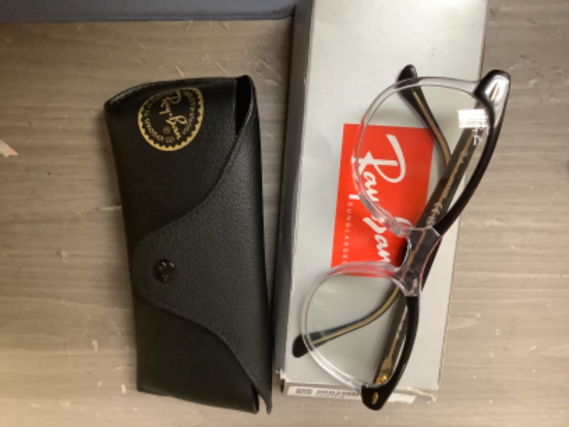 Photo 1 of Ray-Ban Rb2398f Low Bridge Fit Polarized Square Sunglasses, Black on Transparent/Transition Clear to Green, 53 mm