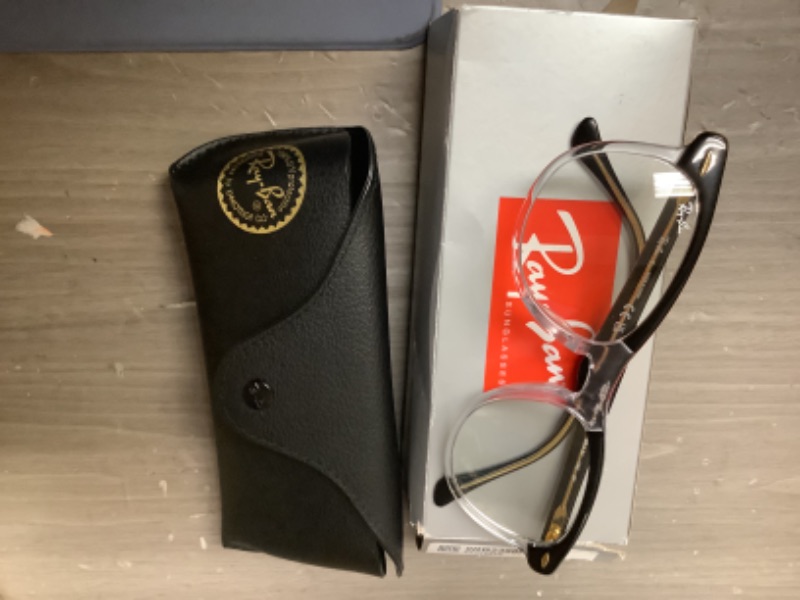 Photo 1 of Ray-Ban Rb2398f Low Bridge Fit Polarized Square Sunglasses, Black on Transparent/Transition Clear to Green, 53 mm