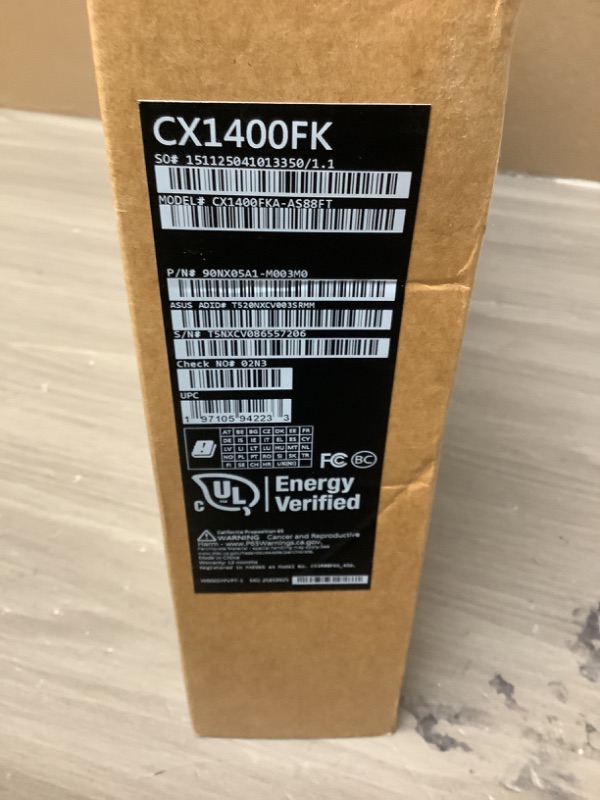 Photo 1 of ASUS Chromebook Flip CX1 Convertible Laptop, 14" FHD NanoEdge 360-degree Touchscreen, Intel Celeron N4500 Processor, 128GB eMMC Storage, 8GB RAM, ChromeOS, Transparent Silver, CX1400FKA-AS88FT