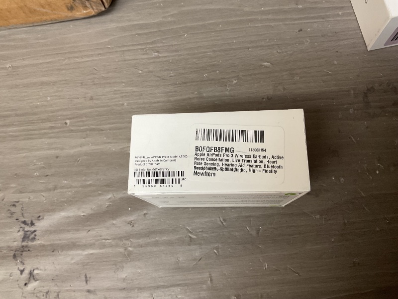 Photo 1 of Apple AirPods Pro 3 Wireless Earbuds, Active Noise Cancellation, Live Translation, Heart Rate Sensing, Hearing Aid Feature, Bluetooth Headphones, Spatial Audio, High-Fidelity Sound, USB-C Charging