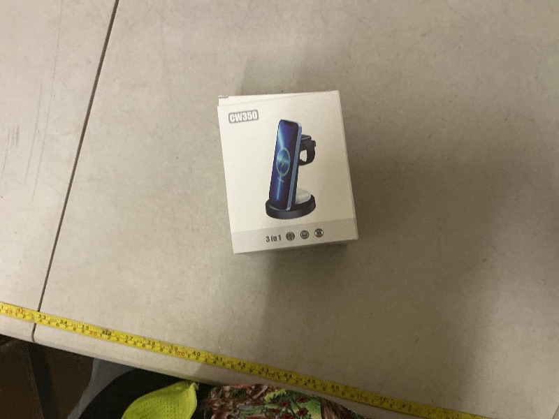 Photo 1 of 3 in 1 Charging Station for iPhone, Wireless Charger for iPhone 17 16e 16 15 14 13 12 11 X Pro Max & Apple Watch - Wireless Charging Station for AirPods 4 3 Pro