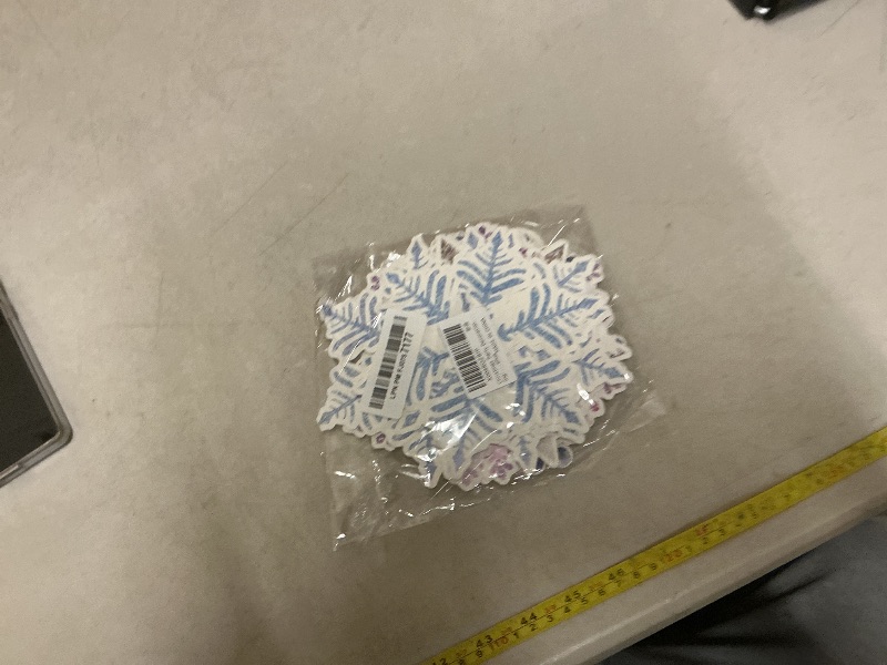 Photo 1 of 3 Pack Christmas Snowflake Banner Winter Garland Snow Banner Winter Themed Party Frozen Decorations, White Blue Hanging Snowflake Decorations Glitter Birthday Party Decor for Baby Shower Birthday