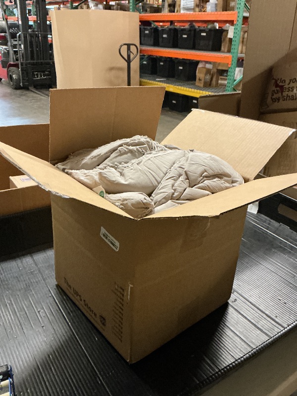 Photo 1 of Litanika California King Size Comforter Set with Sheets Beige - 7 Pieces Bed in a Bag Cal King Chevron Tufted Complete Bedding Sets with Comforter, Sheets, Pillowcases & Shams