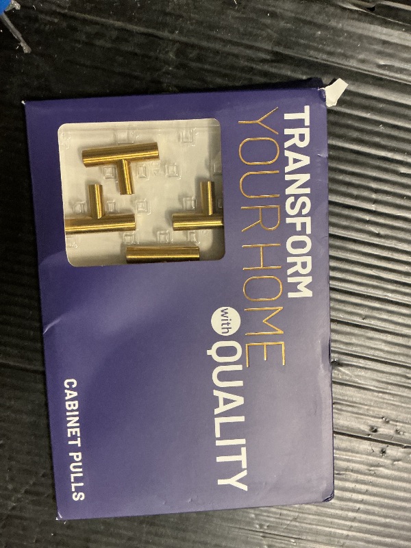 Photo 1 of 10 Pack Gold Cabinet Knobs 2 Inch - Brushed Brass Drawer Knobs Single Hole Gold T Bar Hardware Drawer Pulls for Kitchen Cabinets and Dressers