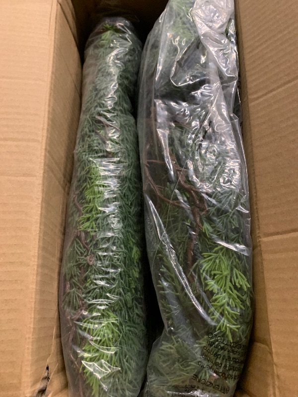 Photo 1 of 2 Pcs 9FT Christmas Cedar Garland Real Touch Christmas Garland Thick and Lush Christmas Garland Realistic Artificial Greenery Garland for Fireplace Holiday Indoor Outdoor