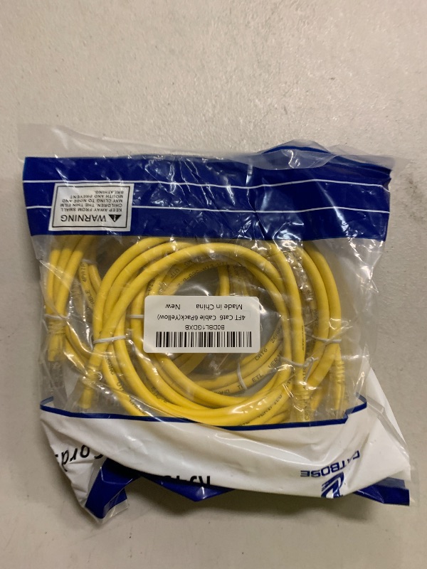 Photo 1 of 4 Feet Cat6 Patch Cable(6 Pack), Solid Pure Copper Patch Cord, Cat 6 Ethernet Cable, UTP Network, High Speed RJ45 Internet Cable, Compatible for Routers, Switches, PC, Servers, PS4/5, Xbox - Yellow