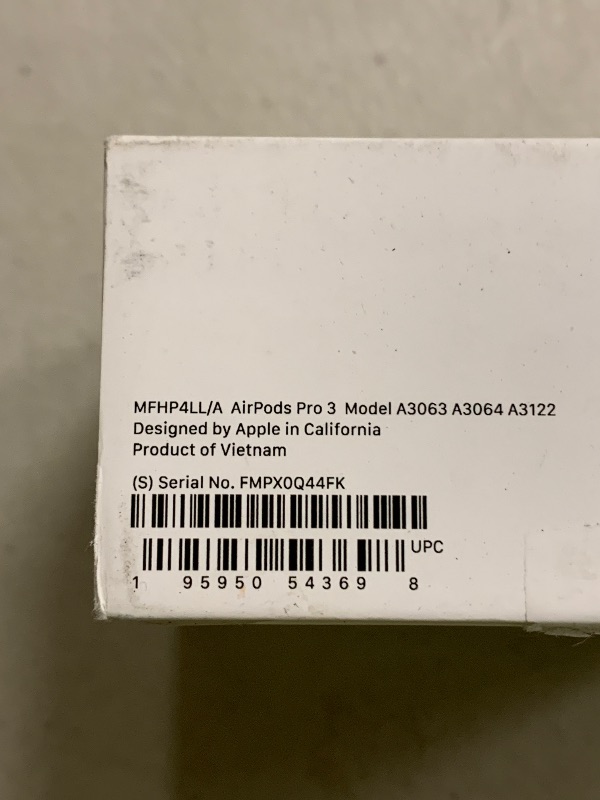 Photo 1 of Apple AirPods Pro 3 Wireless Earbuds, Active Noise Cancellation, Live Translation, Heart Rate Sensing, Hearing Aid Feature, Bluetooth Headphones, Spatial Audio, High-Fidelity Sound, USB-C Charging