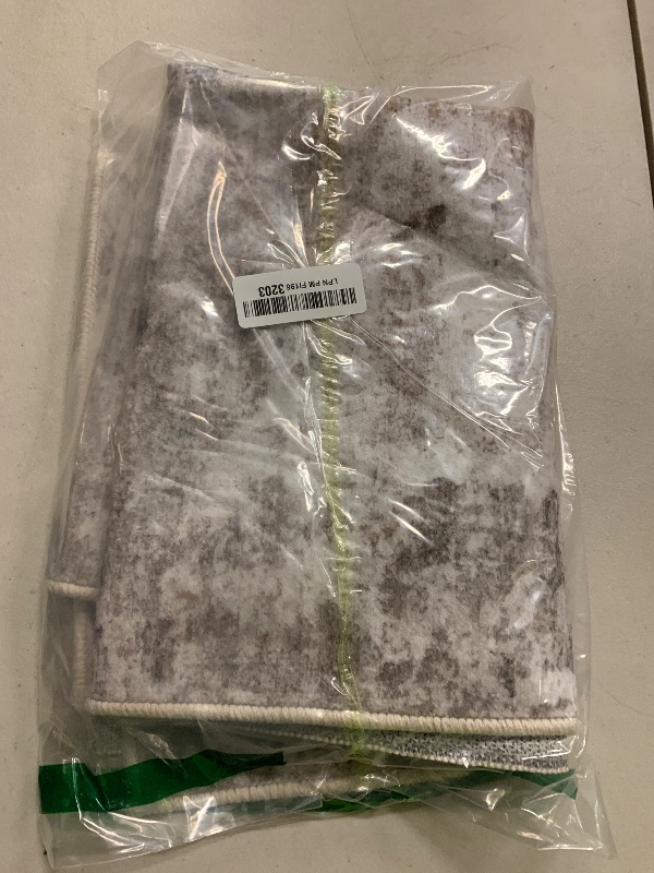 Photo 1 of 2x3 Washable Non-Slip Area Rug - Soft Low Pile Throw Rug for Kitchen Entryway Bedroom - Modern Indoor Door Mat with Rubber Backing (Beige Grey)