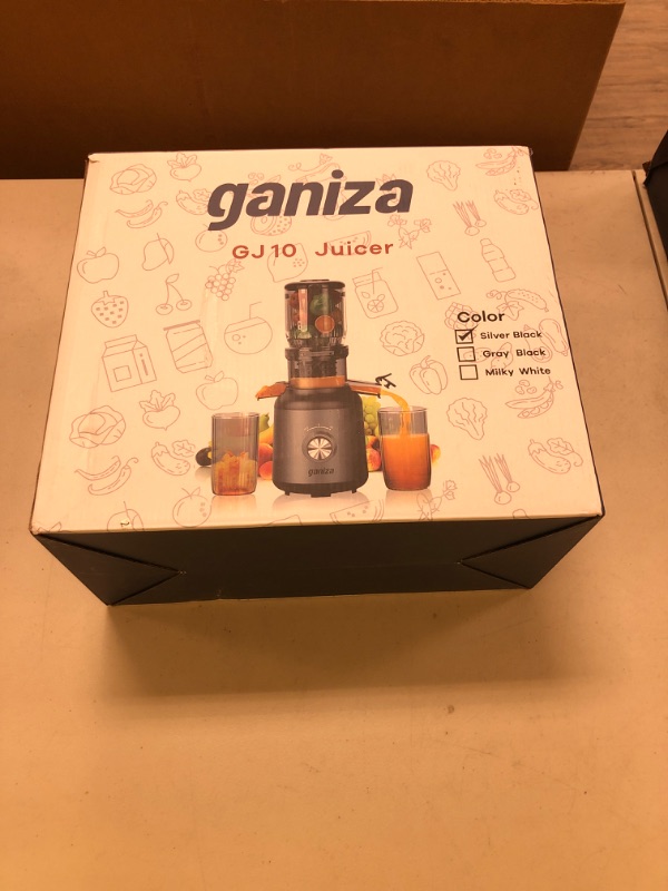 Photo 1 of Ganiza Juicer Machines, Slow Masticating Juicers with Large Feed Chute for Whole Fruits & Vegetables, Cold Press Juicer with 3 Replace Filters for Batch Juicing, Easy to Clean, BPA Free(Silver)