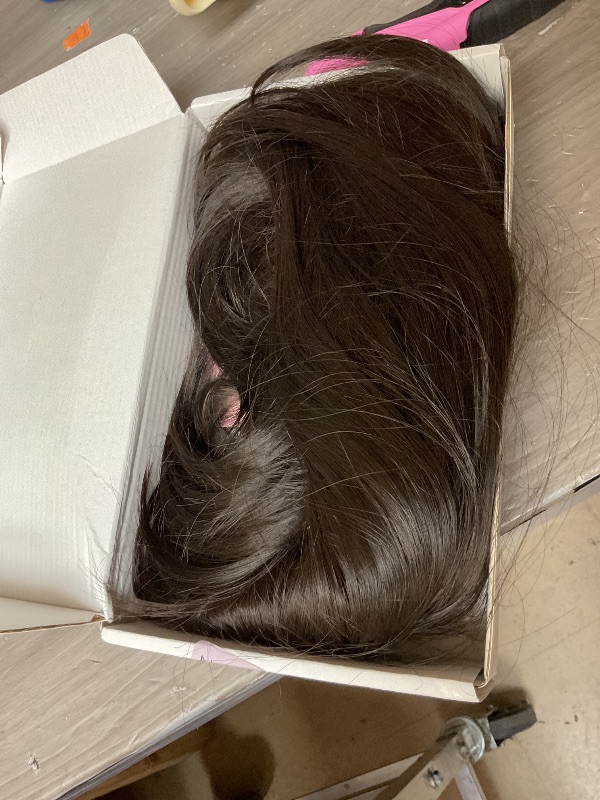 Photo 1 of 7JHH WIGS Long Natural Black Wig with Bangs Straight Wigs for Women,Heat Resistant Layered Synthetic Wigs for Daily Use