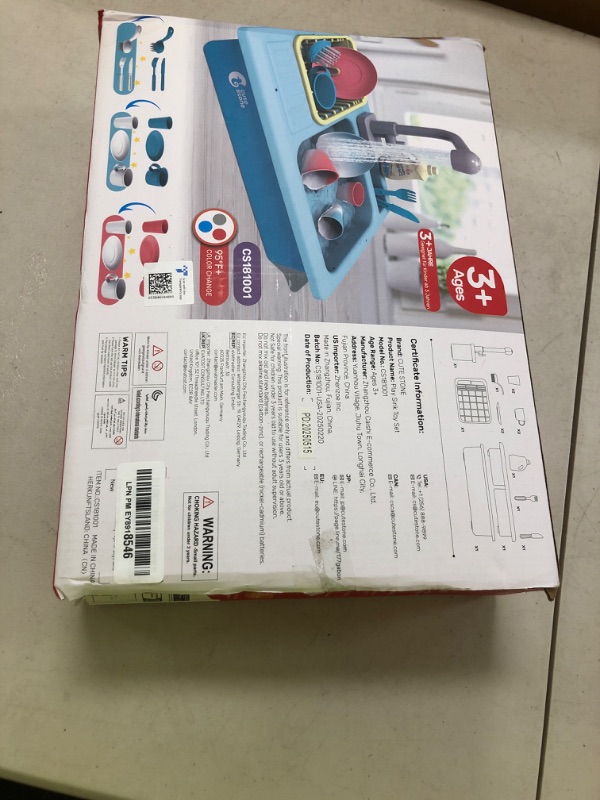 Photo 1 of CUTE STONE Color Changing Kitchen Sink Toys, Children Electric Dishwasher Playing Toy with Running Water, Upgraded Faucet, Automatic Water Cycle System Play House Pretend Role Play Toys for Boys Girls