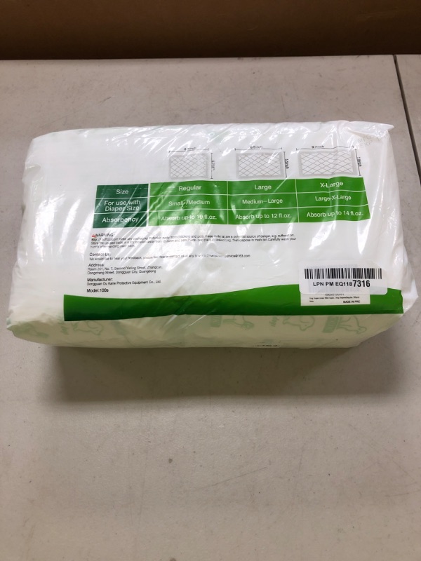 Photo 1 of Dog Diaper Liners 100ct Super Soft and Absorbent Dog Diaper Booster Pads for Male Dog Belly Bands or Female Dog Diapers(Regular, 100pcs)