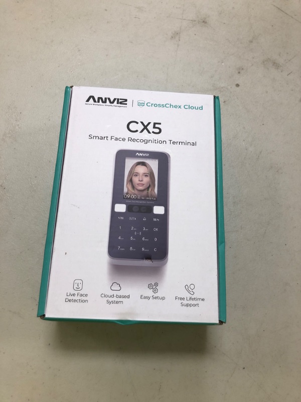 Photo 1 of ANVIZ Time Clocks for Employees Small Business - CX5 Clock in and Out Machine - Face + RFID + Pin - Door Access - Biometric Electronic Punch Machine - Forever Free Cloud Software