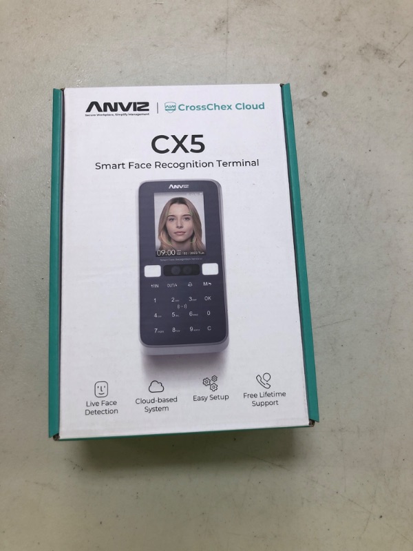 Photo 1 of ANVIZ Time Clocks for Employees Small Business - CX5 Clock in and Out Machine - Face + RFID + Pin - Door Access - Biometric Electronic Punch Machine - Forever Free Cloud Software