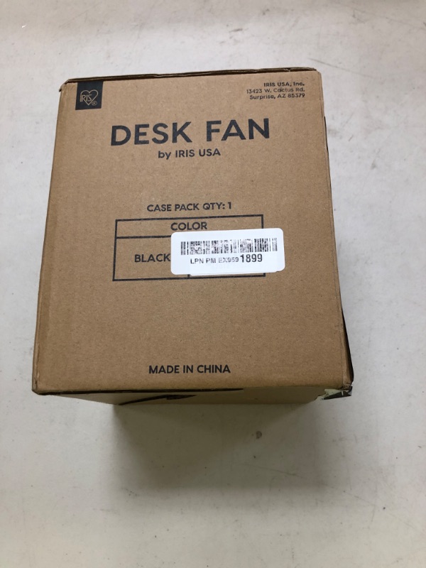 Photo 1 of IRIS USA WOOZOO Desk Fan, Air Circulator, 3 Speeds, 32ft Max Air Distance, 112° Adjustable Tilt, 27.5db Quiet Motor, Small Fan for Bedroom, Office, Dorm, Black