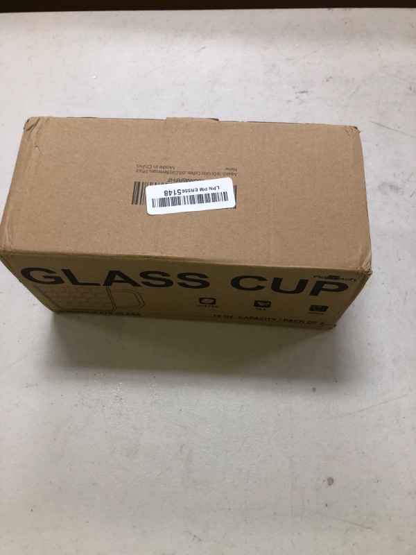 Photo 1 of Aquach 16 Oz Glass Coffee Cups, Clear Tea Mugs with Handle, Microwave and Dishwasher Safe Home Office Drinking Mugs Perfect for Americano Cappuccino Hot&Cold Beverages, 2-Pack
