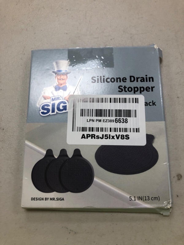 Photo 1 of MR.SIGA Silicone Bathtub Stopper, Drain Stopper for Shower, Sink, 5.1" Diameter, Grey, 3 Pack