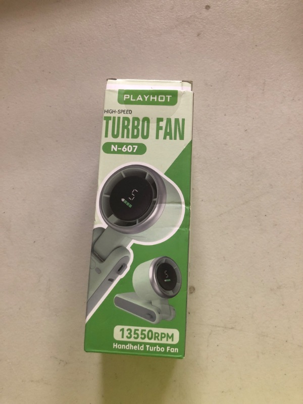 Photo 1 of PlayHot Portable Handheld Turbo Fan, 5 Gear Wind, Battery Operated, Up to 12 Working Hours, 3 IN 1 Hand Fan with Air Turbo Tech Cooling Fans for Outdoor Activities, Travel, Beach (Green)