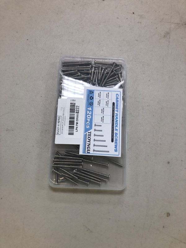 Photo 1 of TEOYNGU 120PCS Assortment?Cabinet Pull and Knob Screws, M4×25/30/35/40/45/50mm, Machine Screws with Pan Washer Head, Metal Phillips Screws Kit for Drawer, Cupboard, Closet Handle Installation