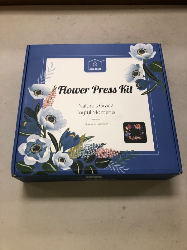 Photo 1 of Joy&Grace Flower Press Kit for Adults & Kids, with Designed Cover and DIY Album, 10.9" x 10.9" 10 Layers Flower Preservation Kit, Plant Press and Large Plant Drying Toolkit (Color Box, Purple Navy)