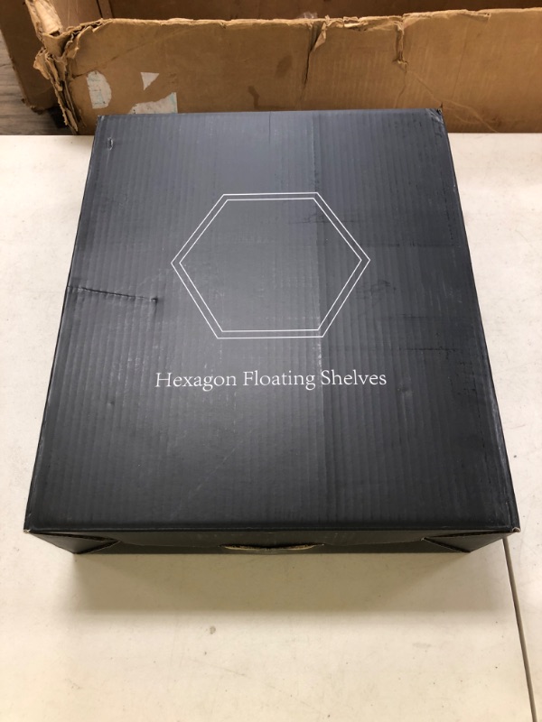 Photo 1 of PHOENANCEE Hexagon Floating Shelves,Honeycomb Shelf Set of 5,Octagon Shelves Wall Mounted Hanging Storage Cube Wood for Bathroom Kitchen Bedroom Living Room Office Home