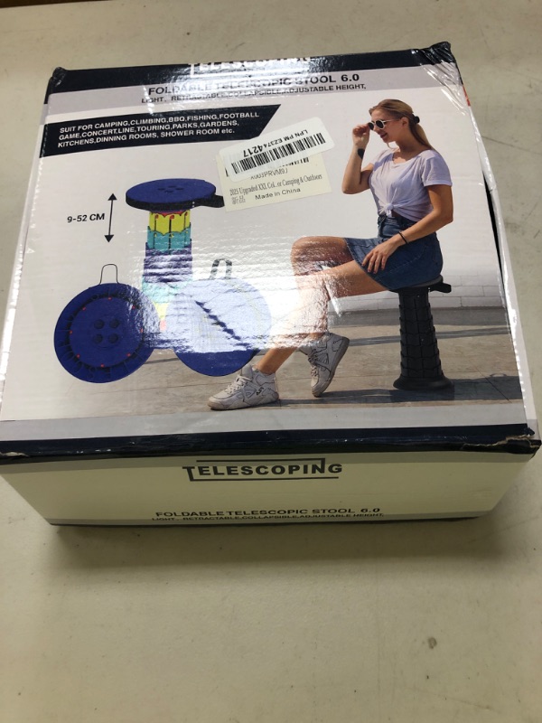 Photo 1 of 2025 Upgraded XXL Collapsible Stool with Cushion 20.4", 200Kg Max Weight, Wider & Taller Pop Up Seat, Heavy Duty Portable Retractable Folding Stool or Travel Foot Rest, Gift for Camping & Outdoors