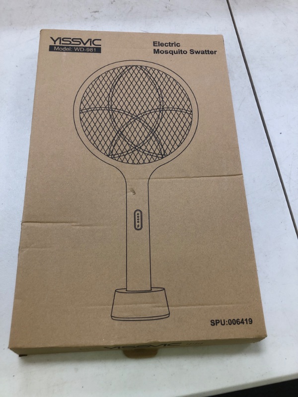 Photo 1 of YISSVIC Electric Fly Swatter 4000V Bug Zapper Racket Dual Modes Mosquito Killer with Purple Mosquito Light Rechargeable for Indoor Home Office Backyard Patio Camping