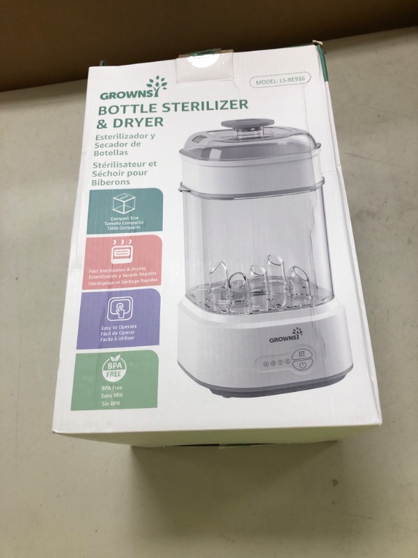 Photo 1 of Bottle Sterilizer and Dryer, Compact Electric Steam Baby Bottle Sterilizer (Esterilizador de Biberones), Bottle Sanitizer for Baby Bottles, Pacifiers, Pump Parts Blue