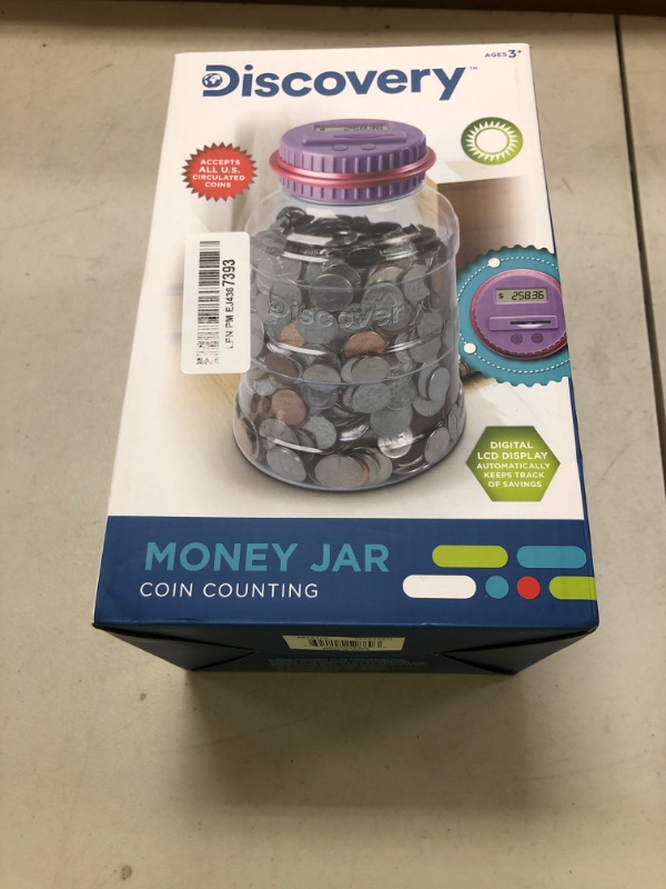 Photo 1 of DISCOVERY KIDS Digital Coin-Counting Money Jar with LCD Screen, Keeps Track of Deposits, Battery Operated, Automatic Piggy Bank Savings for US Coins, Childrens Financial Educational Learning Tool Gift