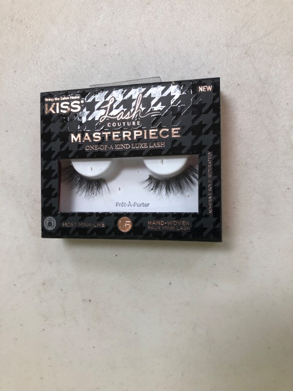 Photo 1 of KISS Lash Couture Masterpiece Hand-Woven Faux Mink False Eyelashes, Style ‘Prêt-À-Porter’, 12mm, Easy to Apply, Reusable, Vegan, Cruelty Free, 1 Pair Strip Lashes
