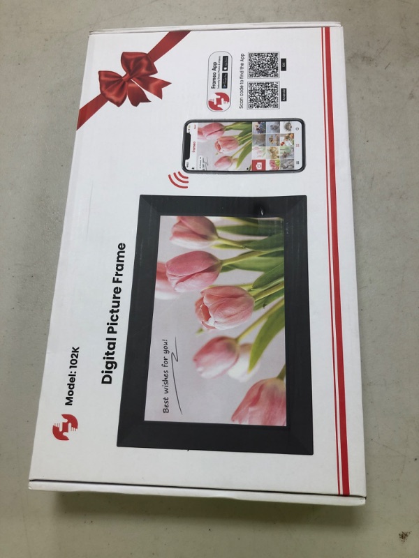 Photo 1 of Frameo 10.1 Inch WiFi Digital Picture Frame, 1280x800 HD IPS Touch Screen Photo Frame Electronic, 32GB Memory, Auto-Rotate, Wall Mountable, Share Photos/Videos Instantly via Frameo App from Anywhere