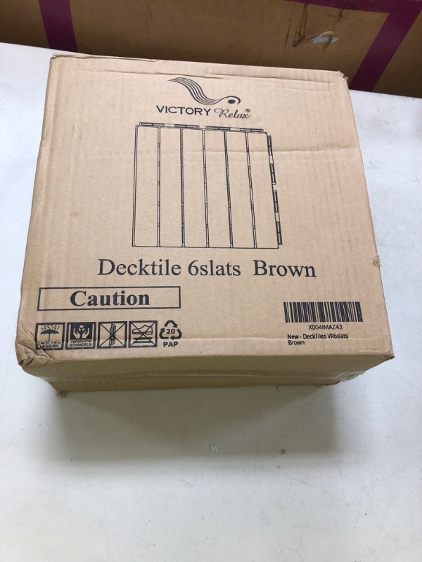 Photo 1 of VICTORY RELAX Acacia Wood Flooring Interlocking Deck Tiles for Patio Decor 9 Pcs 6 Slats VR Brown - Waterproof Indoor & Outdoor Decor - Balcony Garden Decking Tile (12.24 * 12.24 * 0.75 inches)