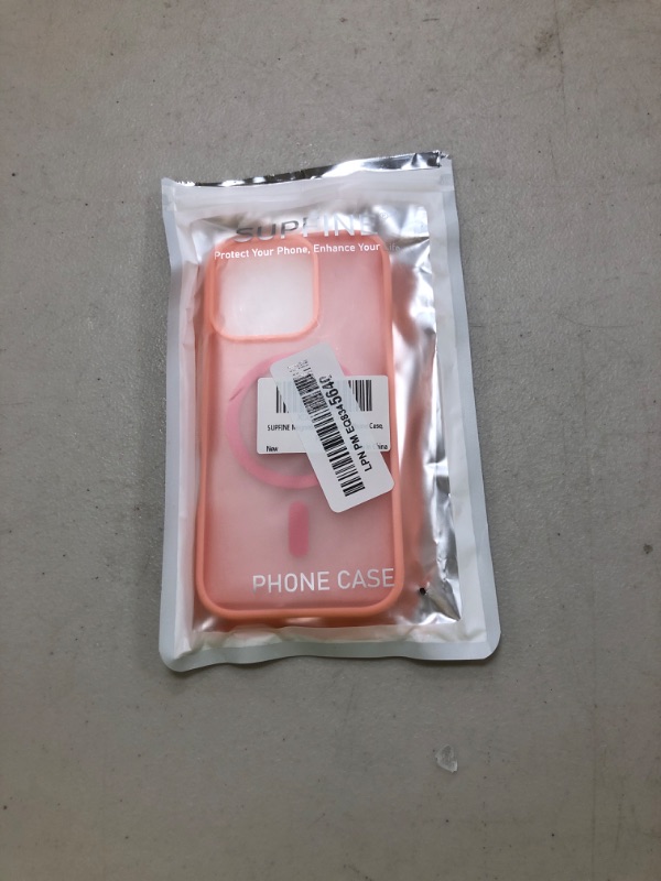 Photo 1 of SUPFINE Magnetic for iPhone 16 Pro Case (Compatible with MagSafe) (Military Grade Drop Protection) Slim Translucent Matte Shockproof with Anti-Fingerprint Phone Case,Pink