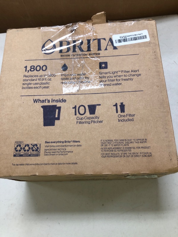Photo 1 of Brita Water Pitcher, Everyday Elite Filter, Removes 99% of Lead, Includes 1 Filter, 10-Cup Capacity, White
