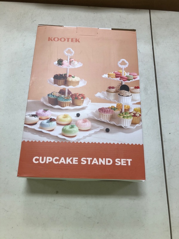 Photo 1 of Kootek Dessert Cupcake Stand, 5pcs Dessert Table Display Set, 3 Tiered Cup Cake Holder Tower Stand& Cookie Serving Trays for Wedding, Tea Party, Birthday, Baby Shower