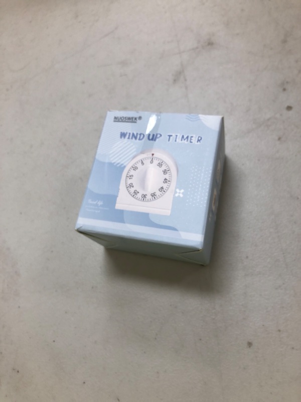 Photo 1 of 60 Minute Wind Up Timer, Visual Mechanical Timer with Loud Alarm, Manual Countdown Timers for Classroom, Home, Study and Cooking (White)