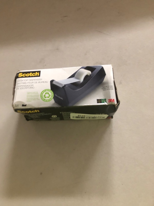 Photo 1 of Scotch Classic Desktop Tape Dispenser, Black, 1-inch Core, Made from 100% Recycled Plastic, 1 Dispenser