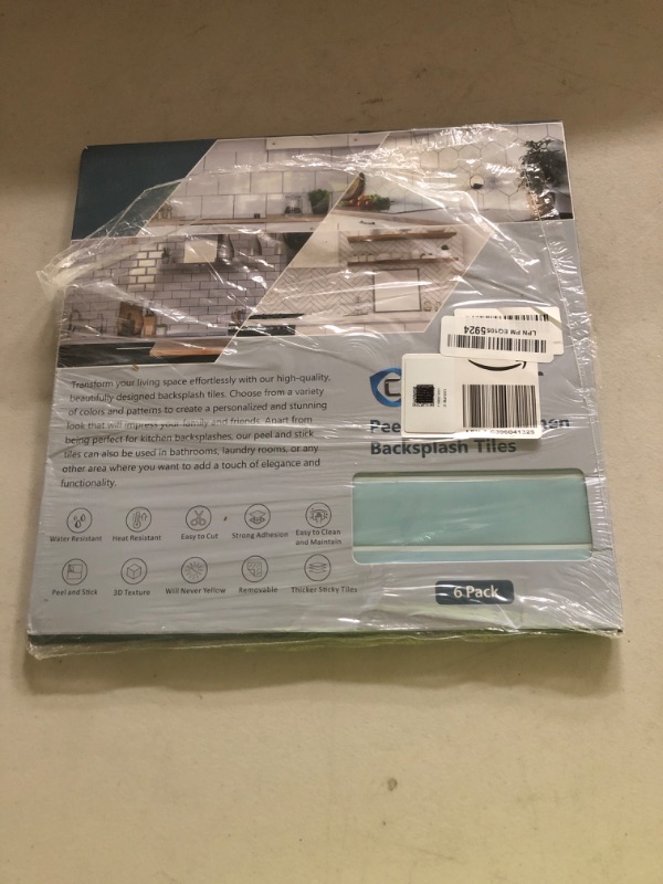 Photo 1 of CHIHUT 6 Sheets Mint Green Peel and Stick Tile 12"X12" Rectangular Stick on Backsplash Tiles for Kitchen Self Adhesive Removable Backsplash Tile for Bathroom Laundry Room PVC Thick 3D Wall Panels
