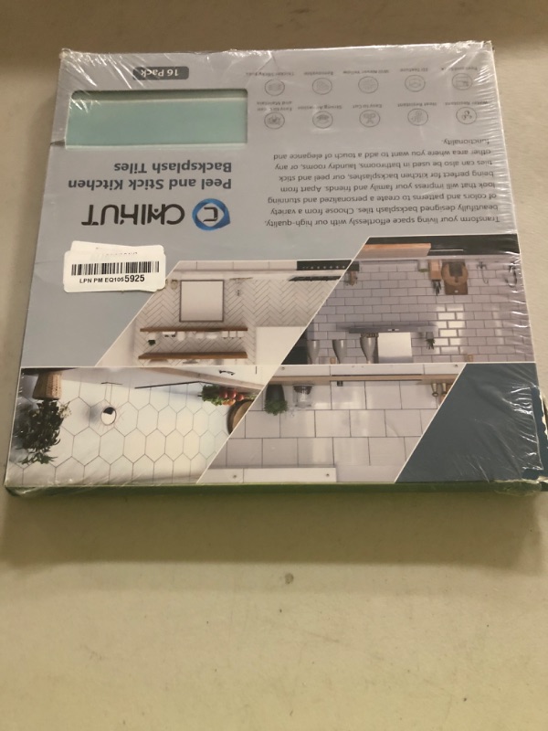 Photo 1 of CHIHUT 16 Sheets Mint Green Rectangular Peel and Stick Backsplash Tile 12"X12" Self Adhesive Thick 3D Kitchen Wall Decor for Living Room Laundry Room Removable Waterproof Stick on Wall for Fireplace