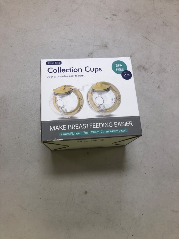 Photo 1 of Hands-Free Collection Cups for Medela Breast Pumps - Only Compatible with Freestyle Flex/Swing Maxi/Solo Pump Parts, Includes 27mm Flange + 17/19/21/24mm Inserts