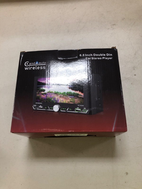 Photo 1 of Wireless CarPlay/Android Auto Double Din Car Stereo, 6.8" HD IPS Touch Screen Radio, Bluetooth 5.2, Mirror Link, AM/FM Radio, Type-C Charging, Dual USB, SWC+Backup Camera