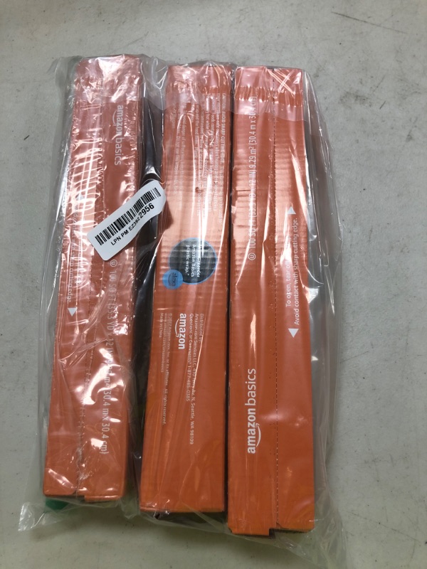Photo 1 of Amazon Basics Plastic Wrap, 300 Sq Ft, Pack of 3, 100 Sq Ft Rolls