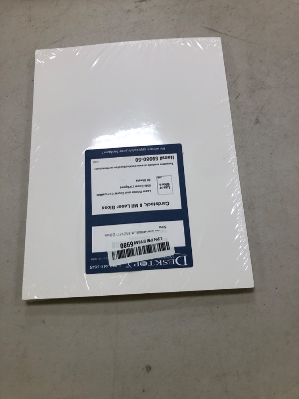 Photo 1 of 8 Mil Laser Gloss Cardstock - Single Sided Glossy Photo Paper for Laser Printers - 8 1/2" x 11" - 50 Sheets