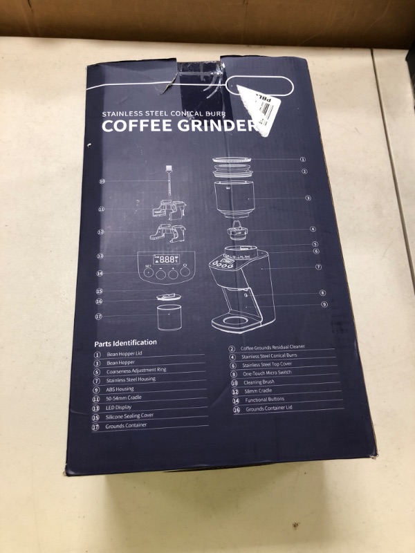 Photo 1 of SHARDOR Conical Burr Coffee Grinder Electric, Espresso Coffee Bean Grinder with Precision Electronic Timer, Adjustable Burr Mill with 51 Precise Settings for Home Use, Stainless Steel Container