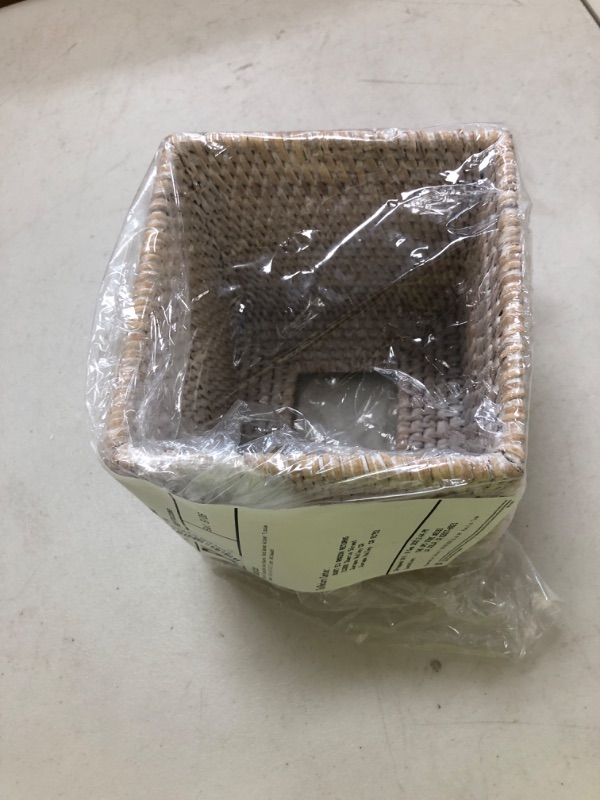 Photo 1 of Rattan Tissue Box Cover Square, Hand Woven Wicker Tissue Holder, 5.5 x 5.5 X 5.7 inch, Whitewash