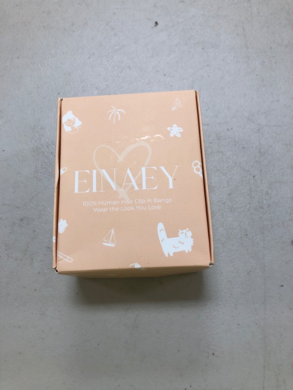 Photo 1 of EINAEY Clip in Bangs, 100% Real Human Hair Medium Brown Fake Bangs Hairpieces for Women Bangs Hair Clip Fringe with Temples Wispy Bangs Clip in Hair Extensions for Daily Wear